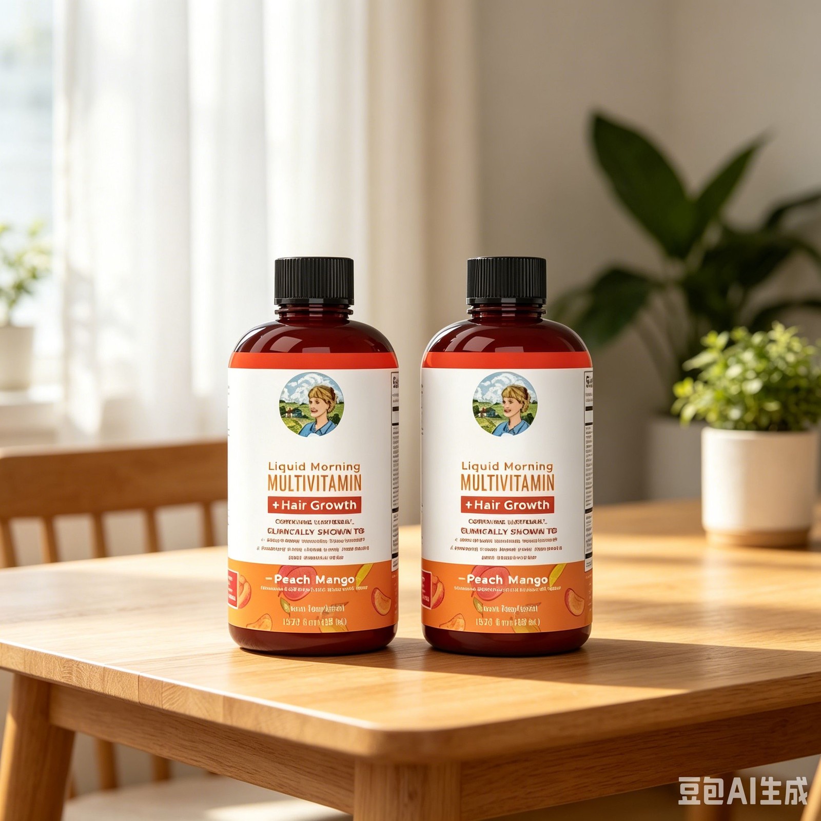 2XMaryRuth’s Liquid Morning Mango Hair Growth Peach Multivitamin flavor 15.22fl
