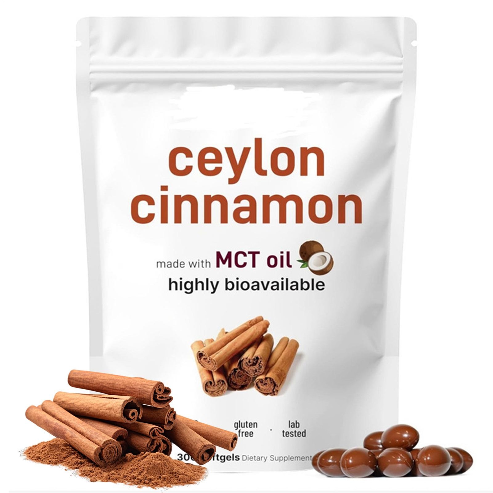 Ceylon Cinnamon 7,200Mg Equivalent | 300 Softgels features MCT Oil | Highly Bioa