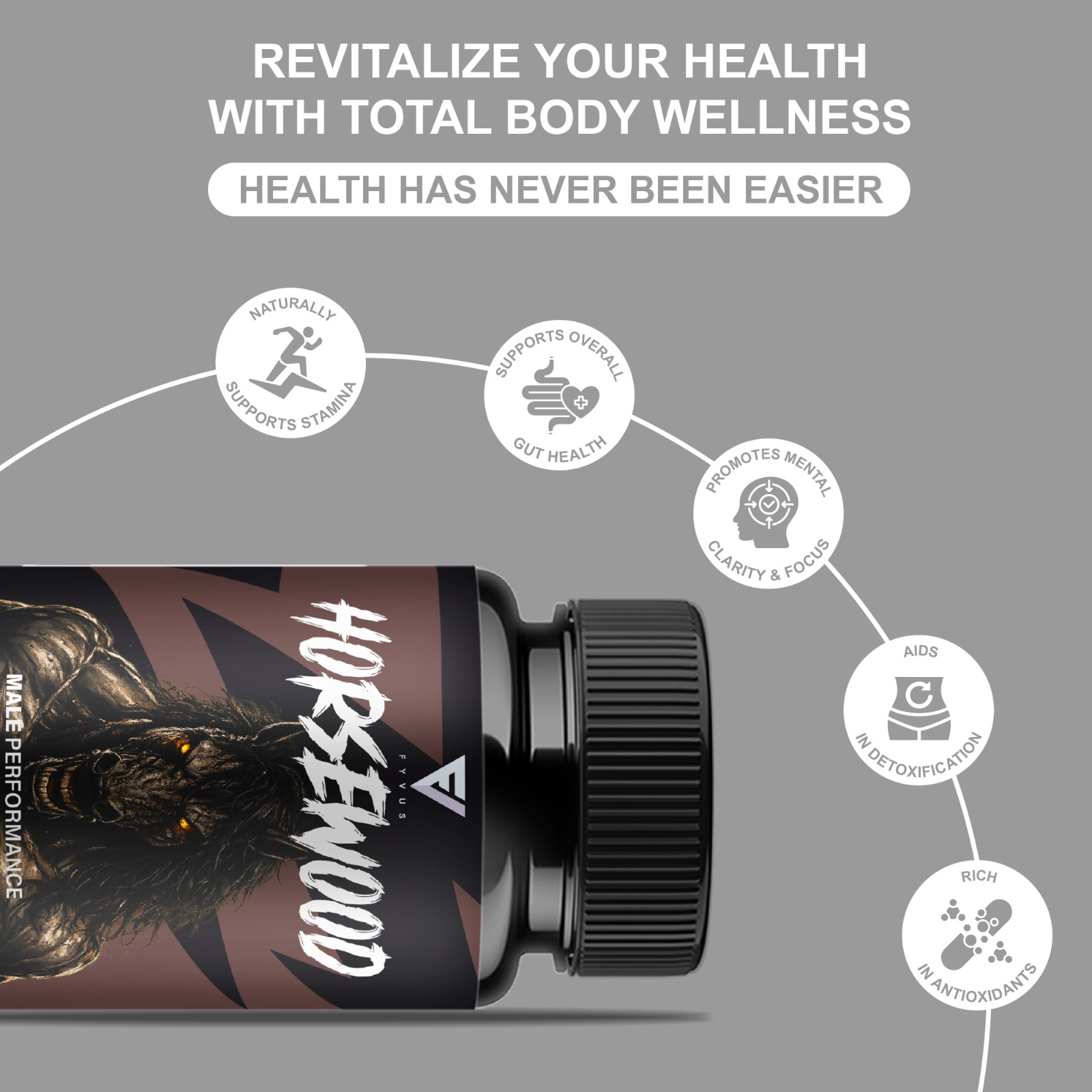 (3 Pack) Horsewood Male Support Supplement, Horse Wood Male Pills (180 Capsules)