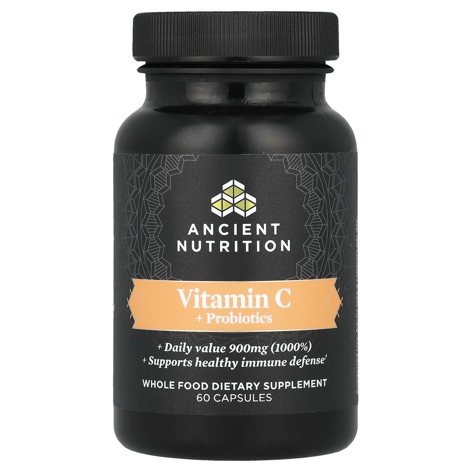 2 X Ancient Nutrition, Vitamin C + Probiotics, 60 Capsules
