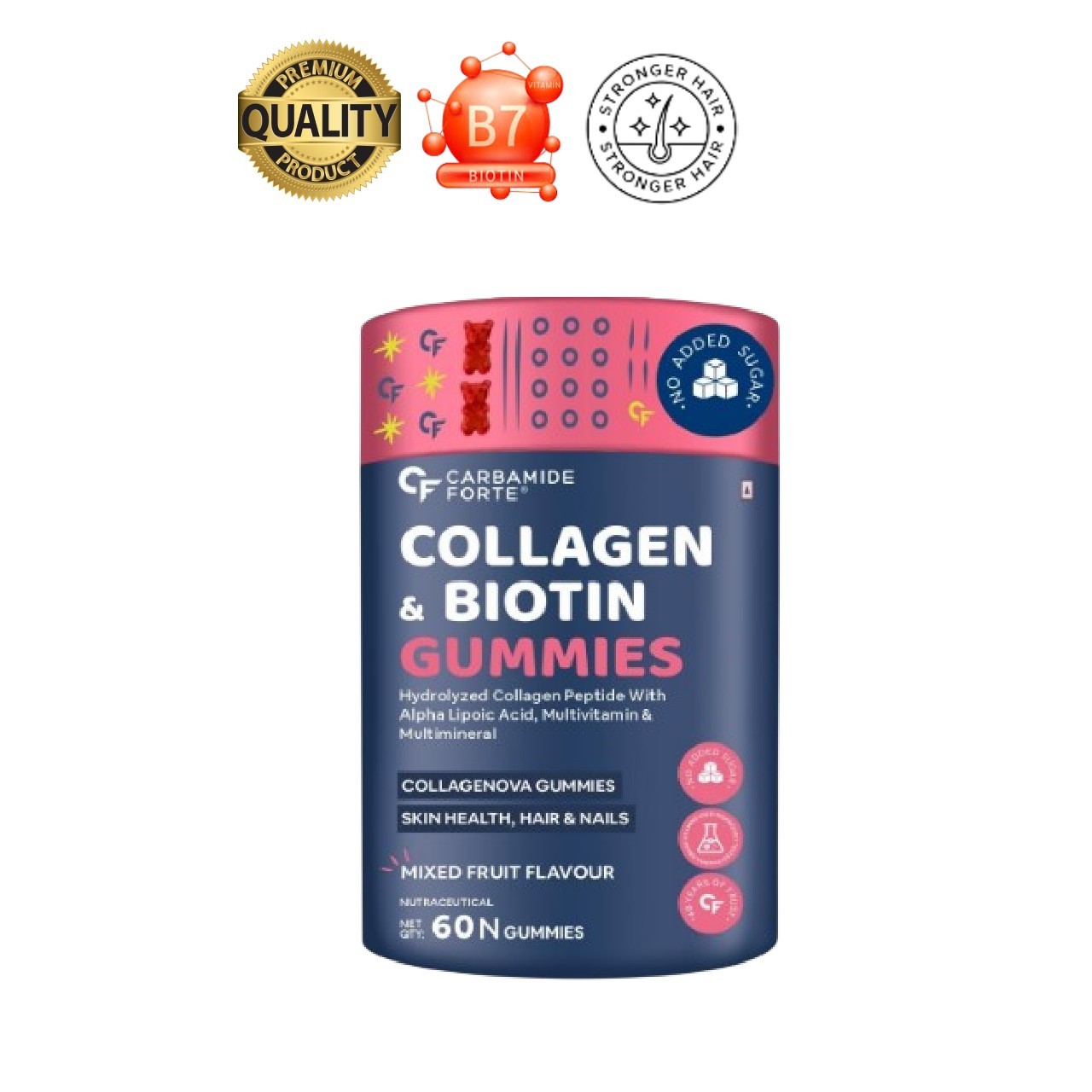 Carba.mide Forte Collagen Biotin Gummies 60 Mixed Fruit