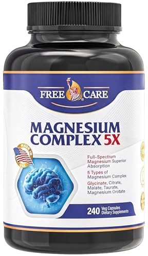 820mg Magnesium Complex 240 Veggie Capsules Sleep Mood Muscle