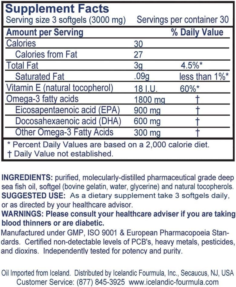 Viking Icelandic Formula Quadruple Potency Strength Omega-3 Fish Oil 09-2026