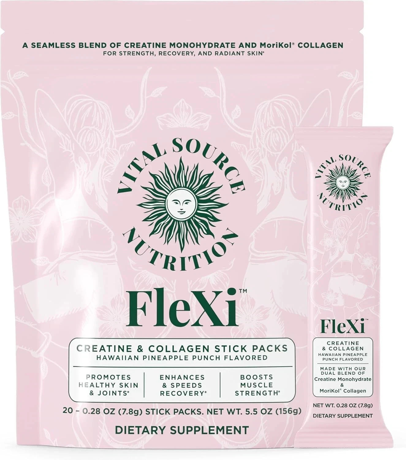 Vital Source Nutrition – Flexi – Creatine & Collagen Stick Packs..-+