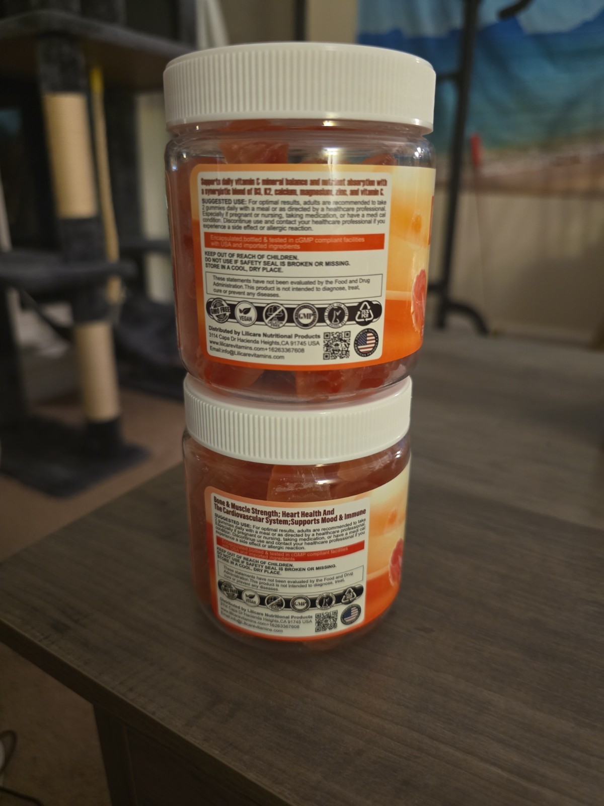 2 x 60ct,gummies, D3 K2 10,000 IU 200mcg, Gummiejel, Calcium Citrate 500mg