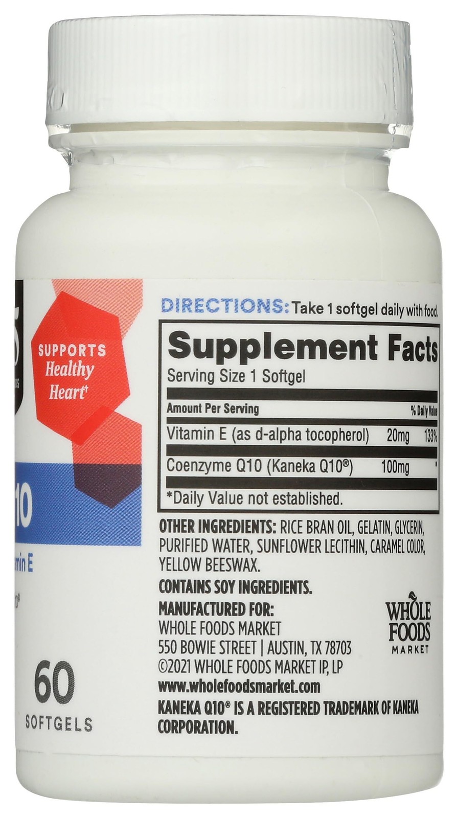 365 by Whole Foods Market, CoQ10 100mg, 60 Count EXP 01/2027