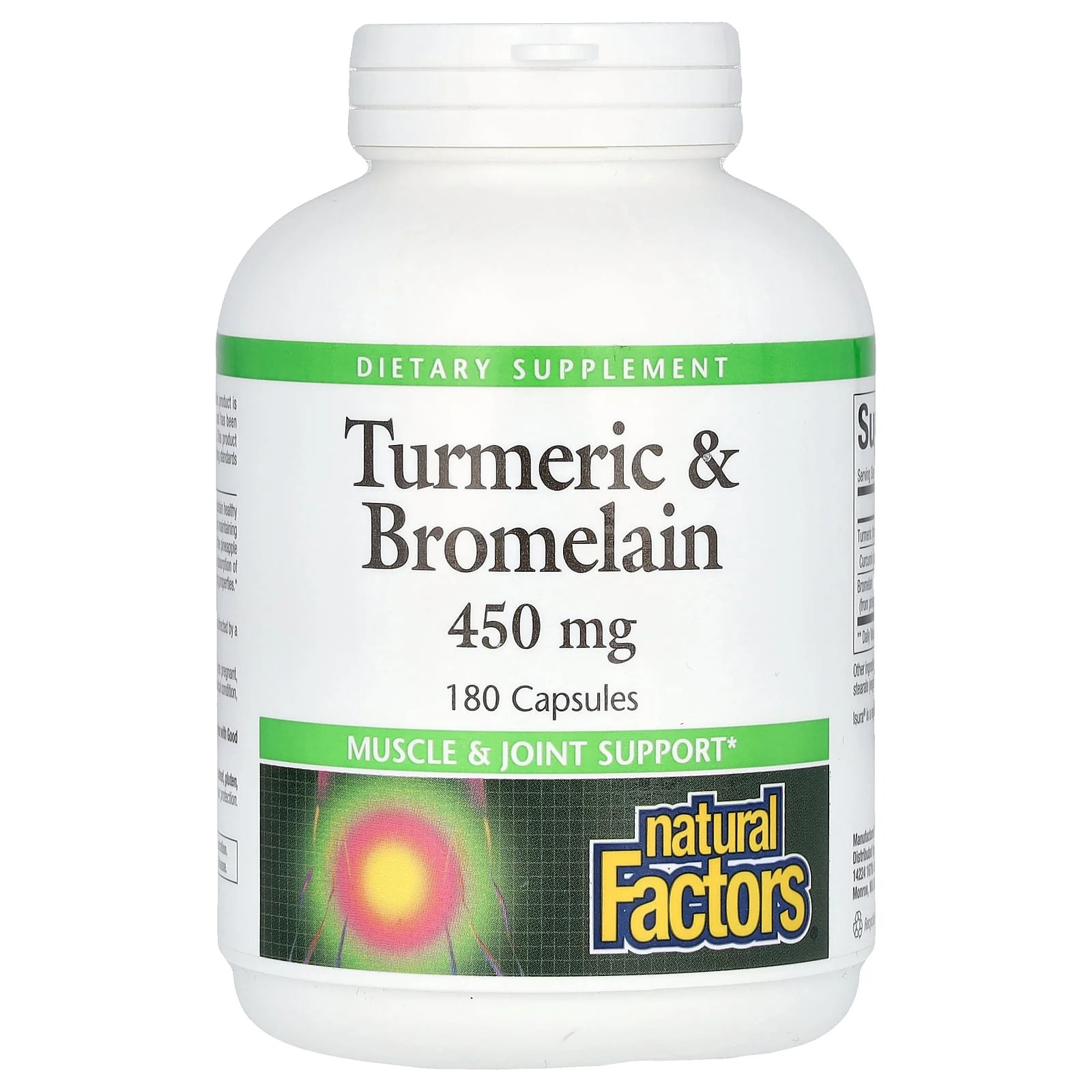 2 X Natural Factors, Turmeric & Bromelain, 450 mg, 180 Capsules