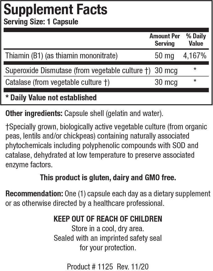 Biotics Research Thiamin 50 High Potency Vitamin B1, 50 mg, Energy Production,