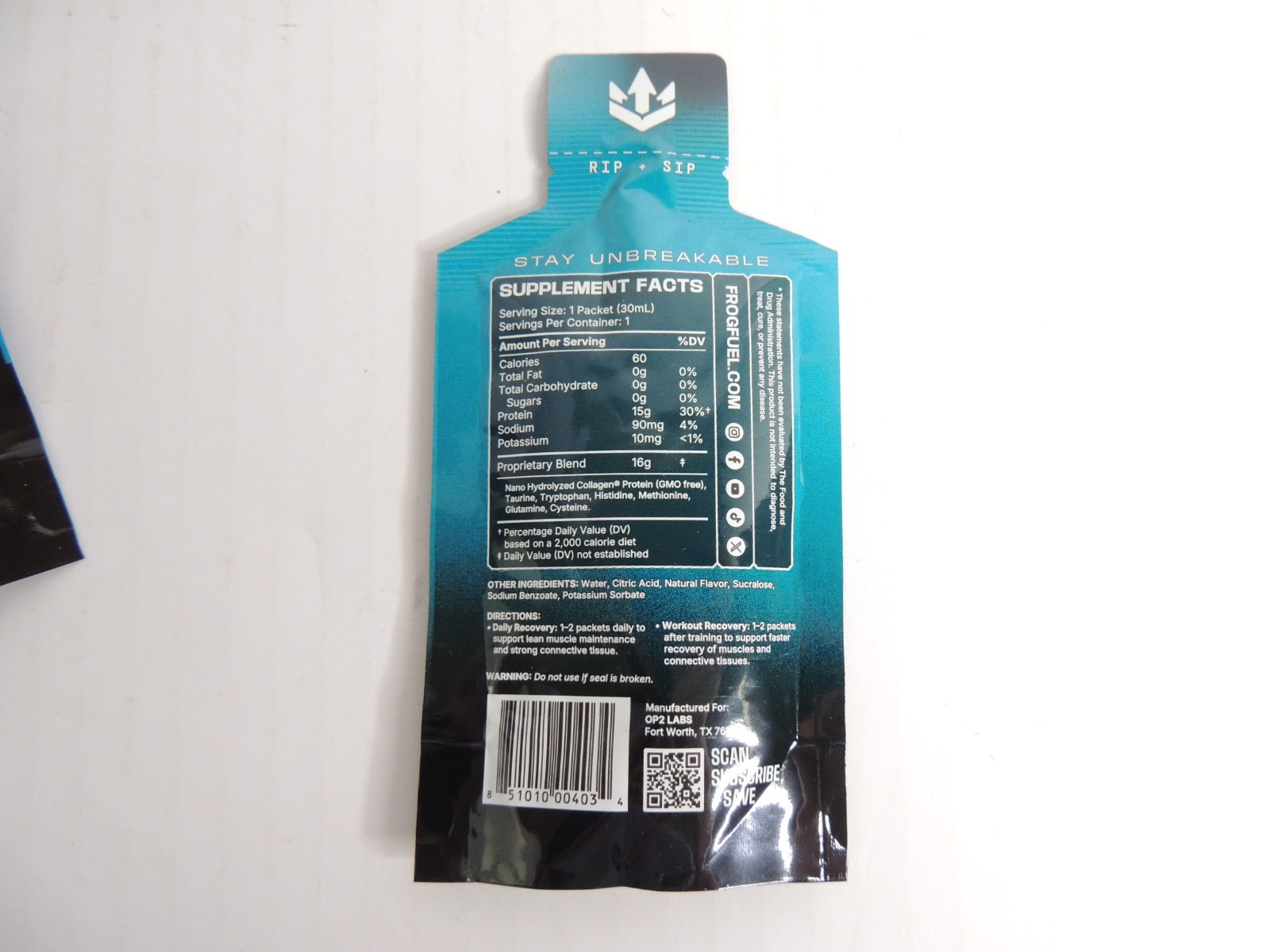 Lot of 21 x 1oz Frog Fuel Daily Recovery Protein Packs Berry Flavor – Open Box