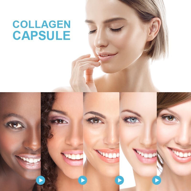 Collagen Peptides Types I, II, III, V, X 2000mg Pills Anti-Aging Skin Capsules