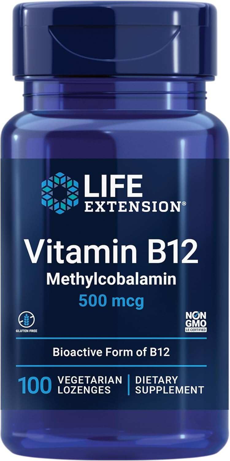 Life Extension Vitamin B12 Methylcobalamin 500 mcg 100 Veg Lozenges