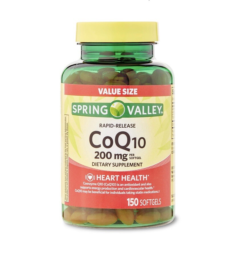 Spring Valley CoQ10 200mg Rapid Release Softgels – 150ct Heart Health Exp:07/28