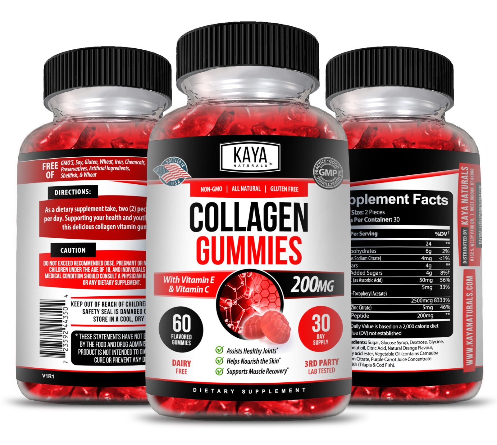 (2 Pack) Collagen Gummies for Hair Skin and Nail, Premium Collagen Supplement