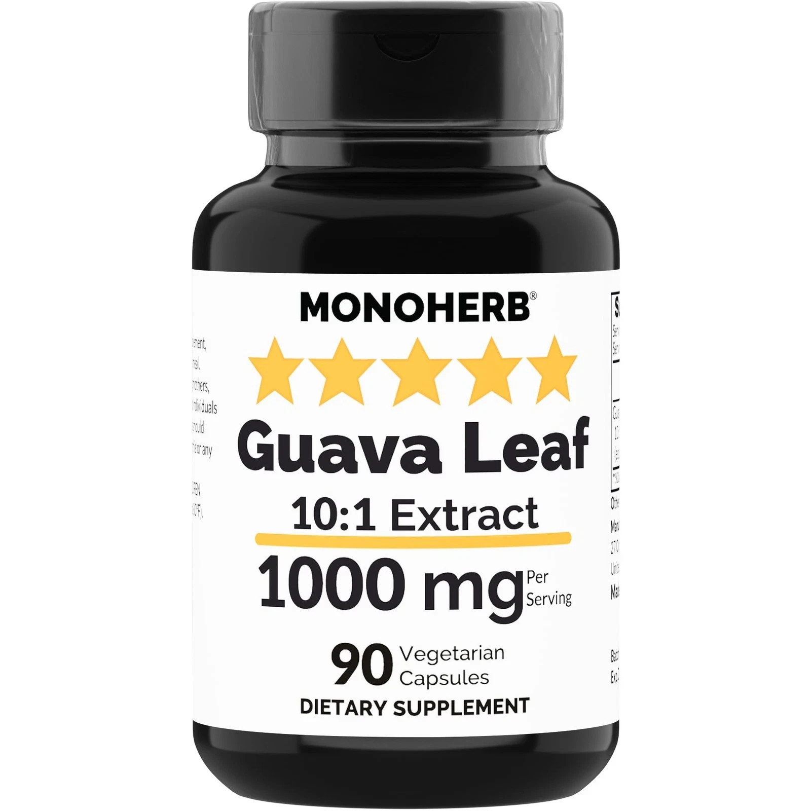 MONOHERB Guava Leaf 10x Extract 1000 mg – 90 Capsules. 90 Count (Pack of 1)
