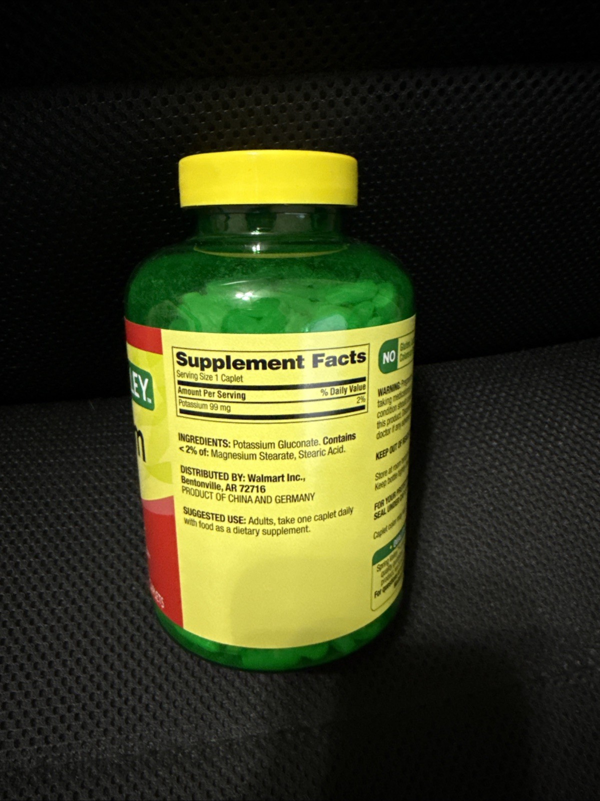 Spring Valley Potassium Caplets Dietary Supplement Value Size, 99 mg, 500 Count