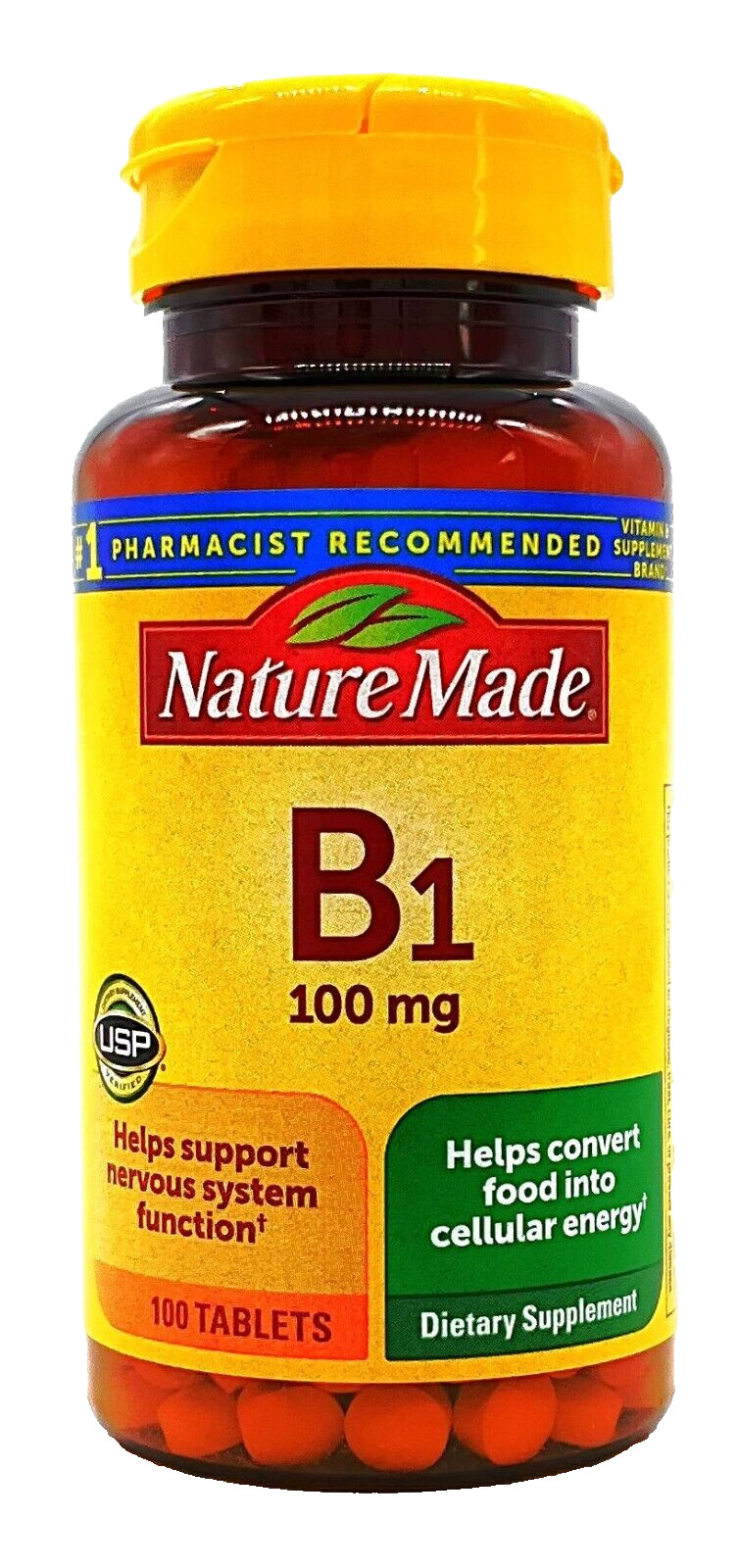 Nature Made Vitamin B1, 100mg Dietary Supplement – 100 Tablets – EXP. 04/2026