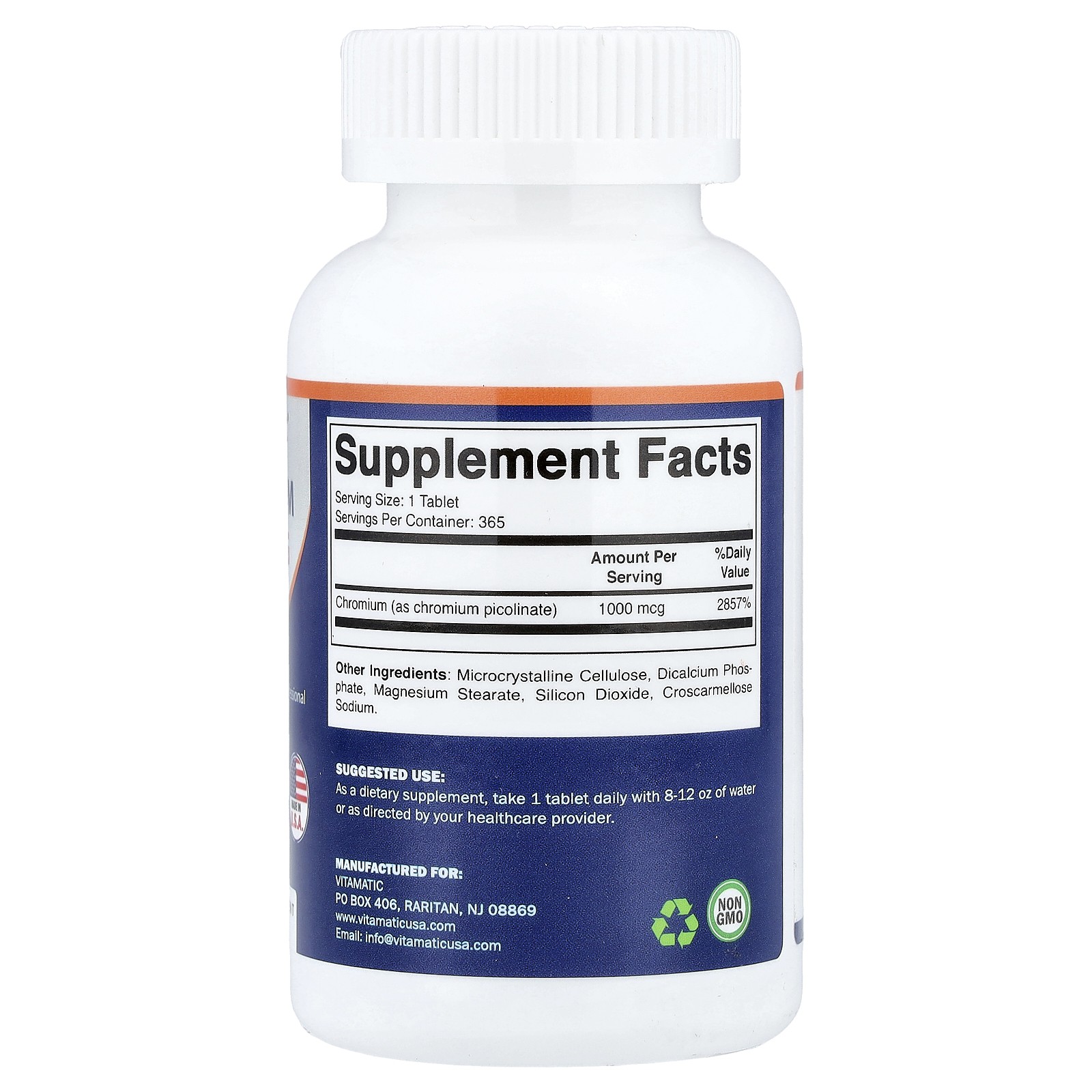 Chromium, 1,000 mcg, 365 Tablets