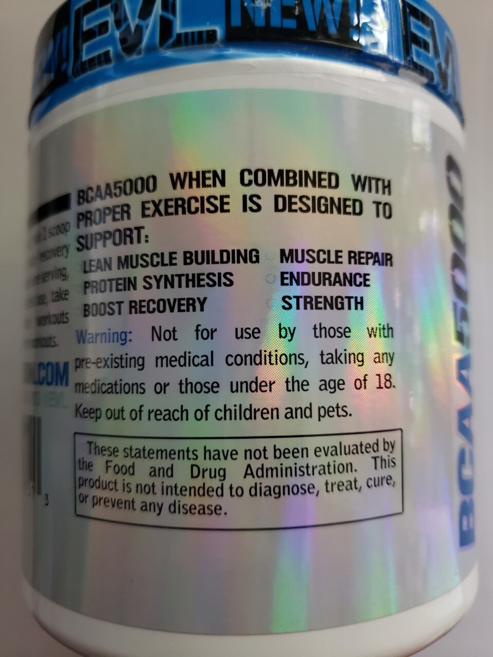 Evlution Nutrition – BCAA 5000 – UNFLAVORED – 60 Servings – 10.6 oz – Exp 2/2025