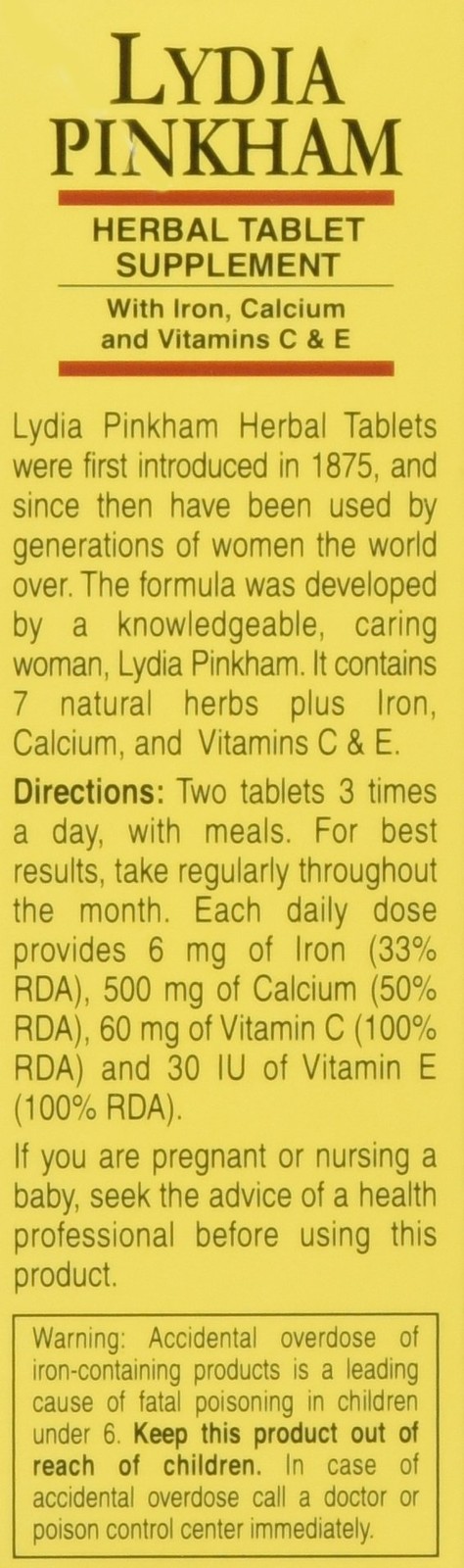 Lydia Pinkham Herbal Supplement Tablets for 150 Count (Pack of 1), White