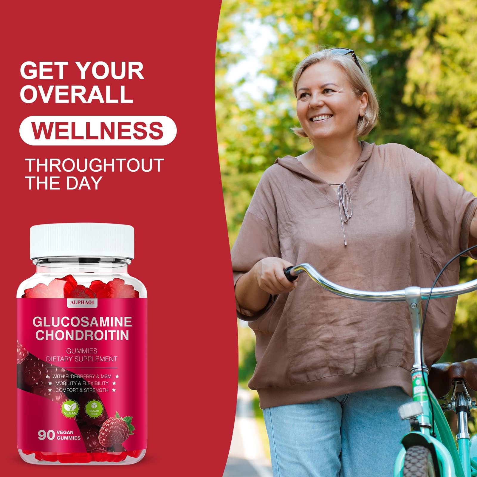 Glucosamine Chondroitin Gummies – 3000MG Extra Strength 90 Count (Pack of 1)