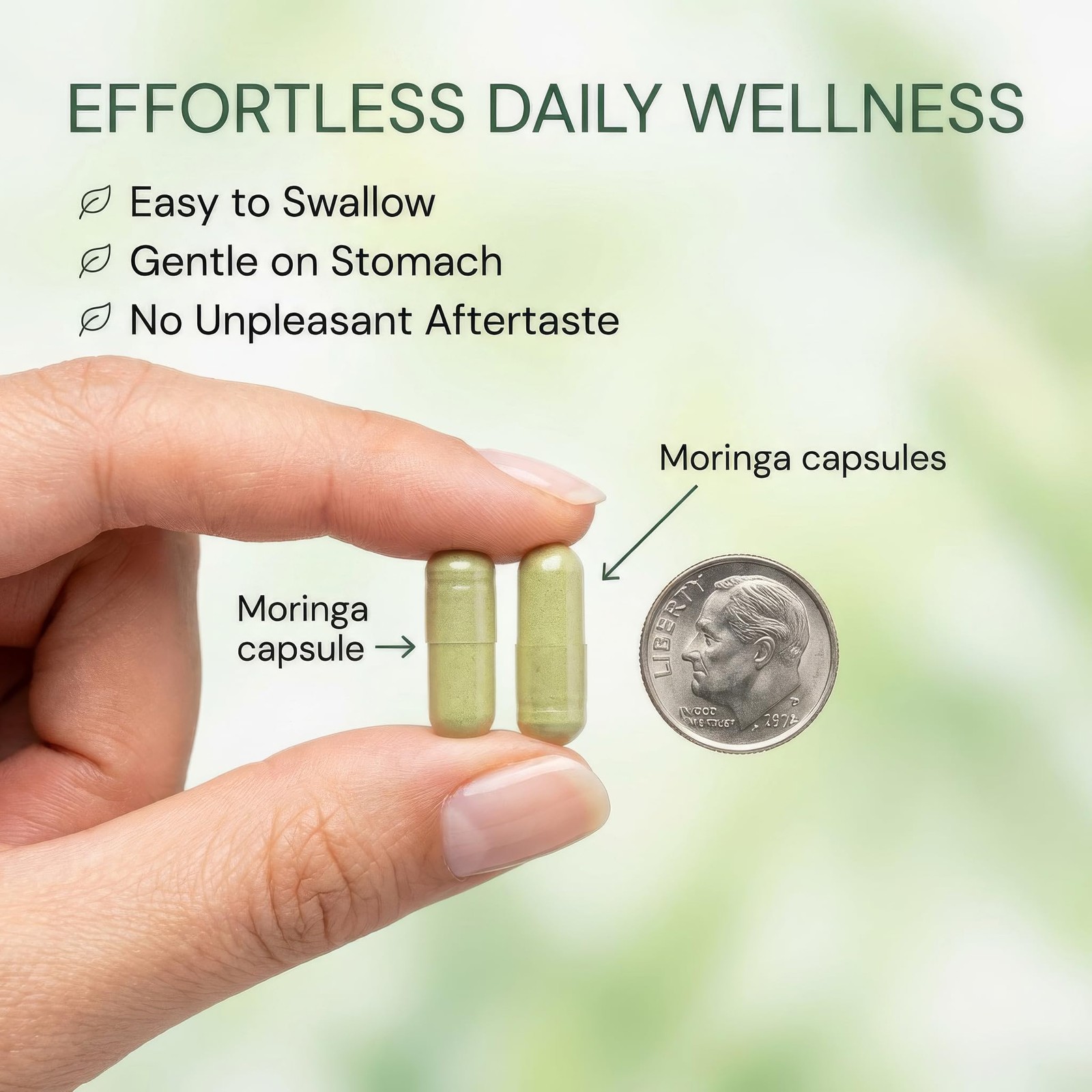 Mprayan Moringa Capsules 800Mg Moringa Oleifera Leaf Powder Superfood Herbal