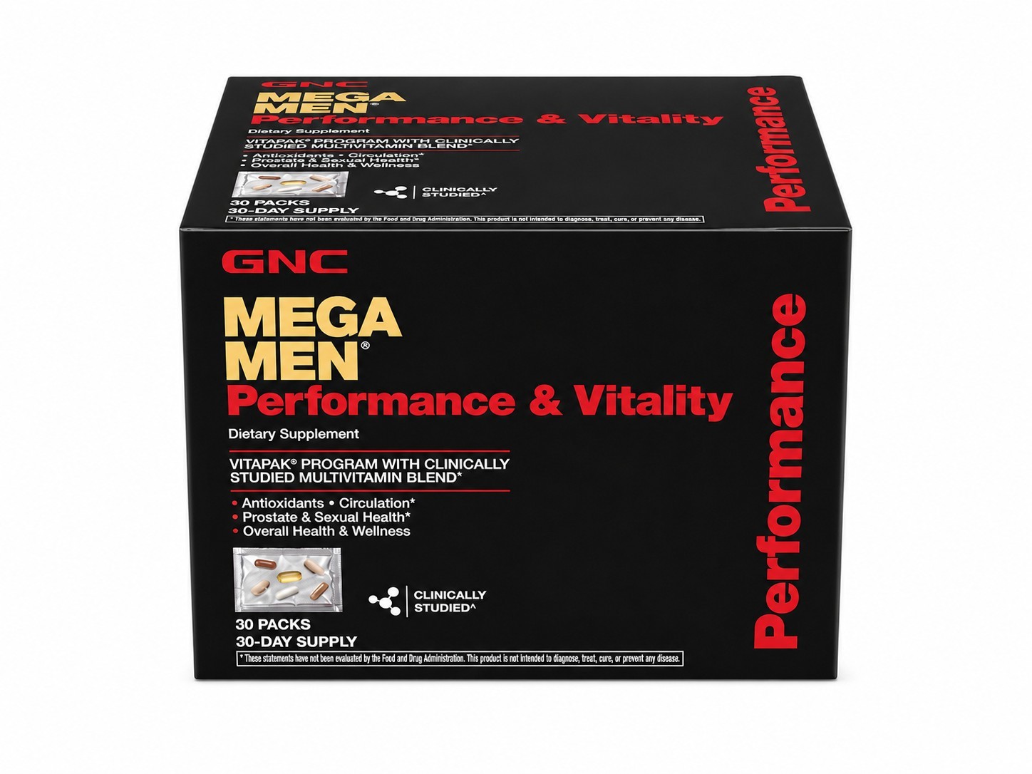 GNC Mega Men Performance & Vitality Vitapak Multivitamin 30 Packs Exp 07/2026