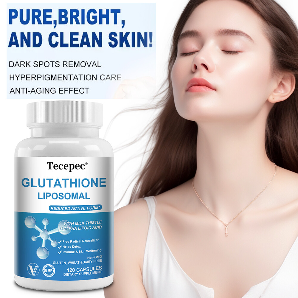 L Glutathione Liposomal Supplement 1000mg Skin Whitening Detox Anti Aging 120 CT
