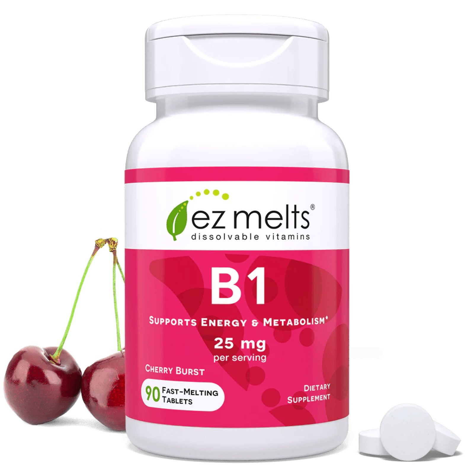 EZ Melts Dissolvable Vitamin B1 25 mg – Thiamin 90 Count (Pack of 1)