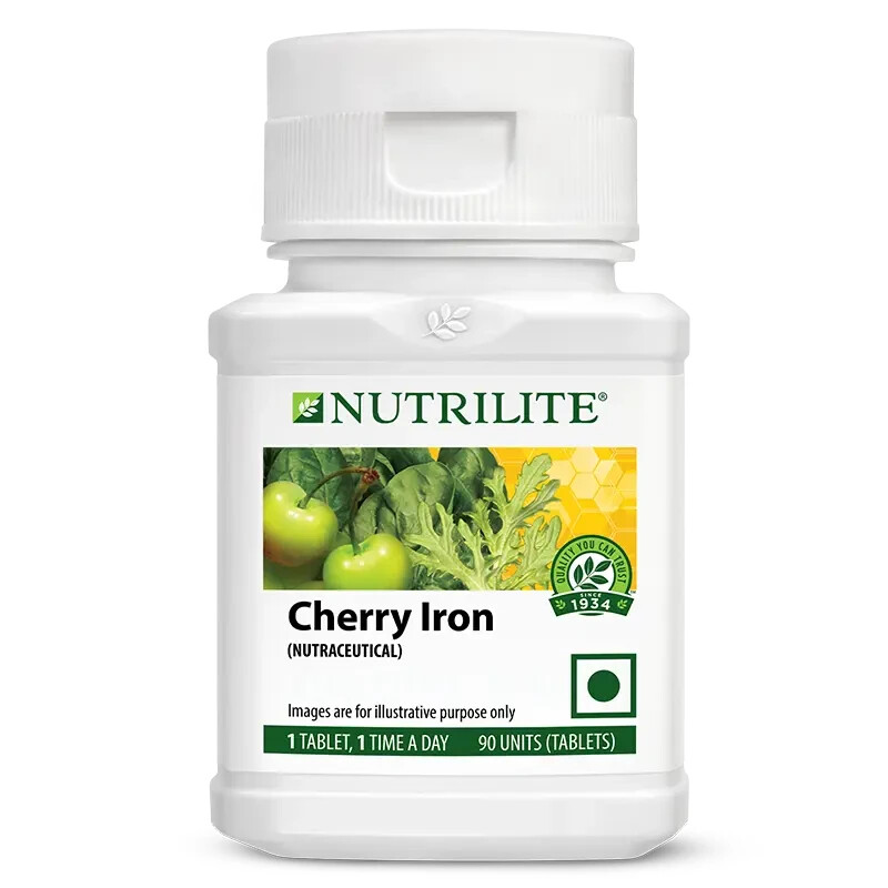 Amway Nutrilite Cherry Iron-90 Tabs For Blood Formation & Hemoglobin