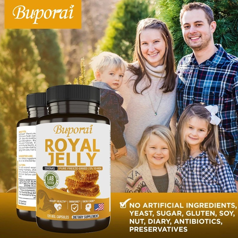 Royal Jelly 120pcs,Nourishes The Skin,Help Cardiovascular Health,Maintain Energy