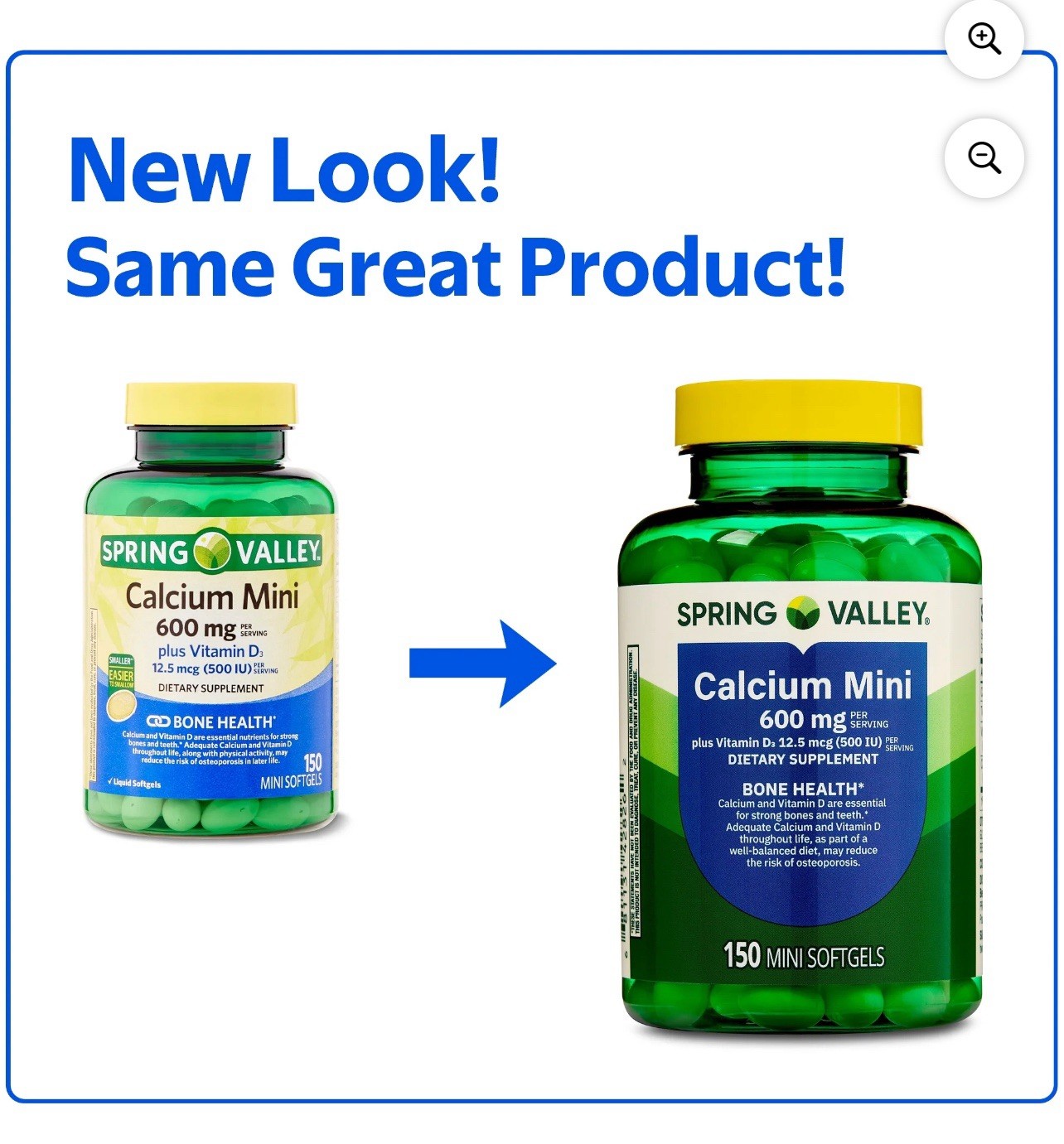 Spring Valley Calcium plus Vitamin D3- 150 Mini Softgels