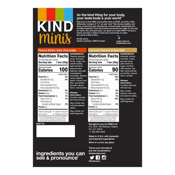 Kind Mini Bars, Variety Pack, 0.7 oz, 36-count