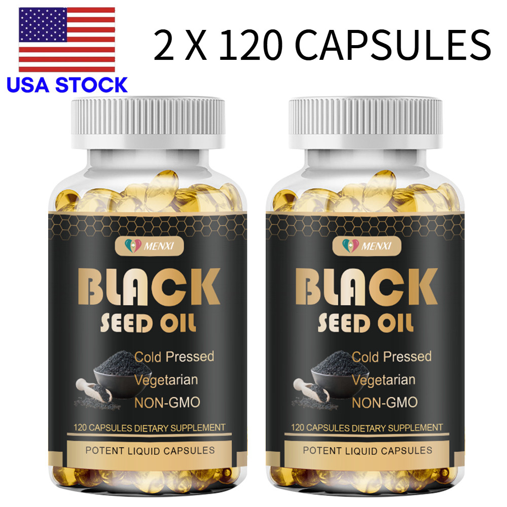 240 Black Seed Oil 1000mg – 100% Pure Organic COLD PRESSED Cumin Nigella Sativa