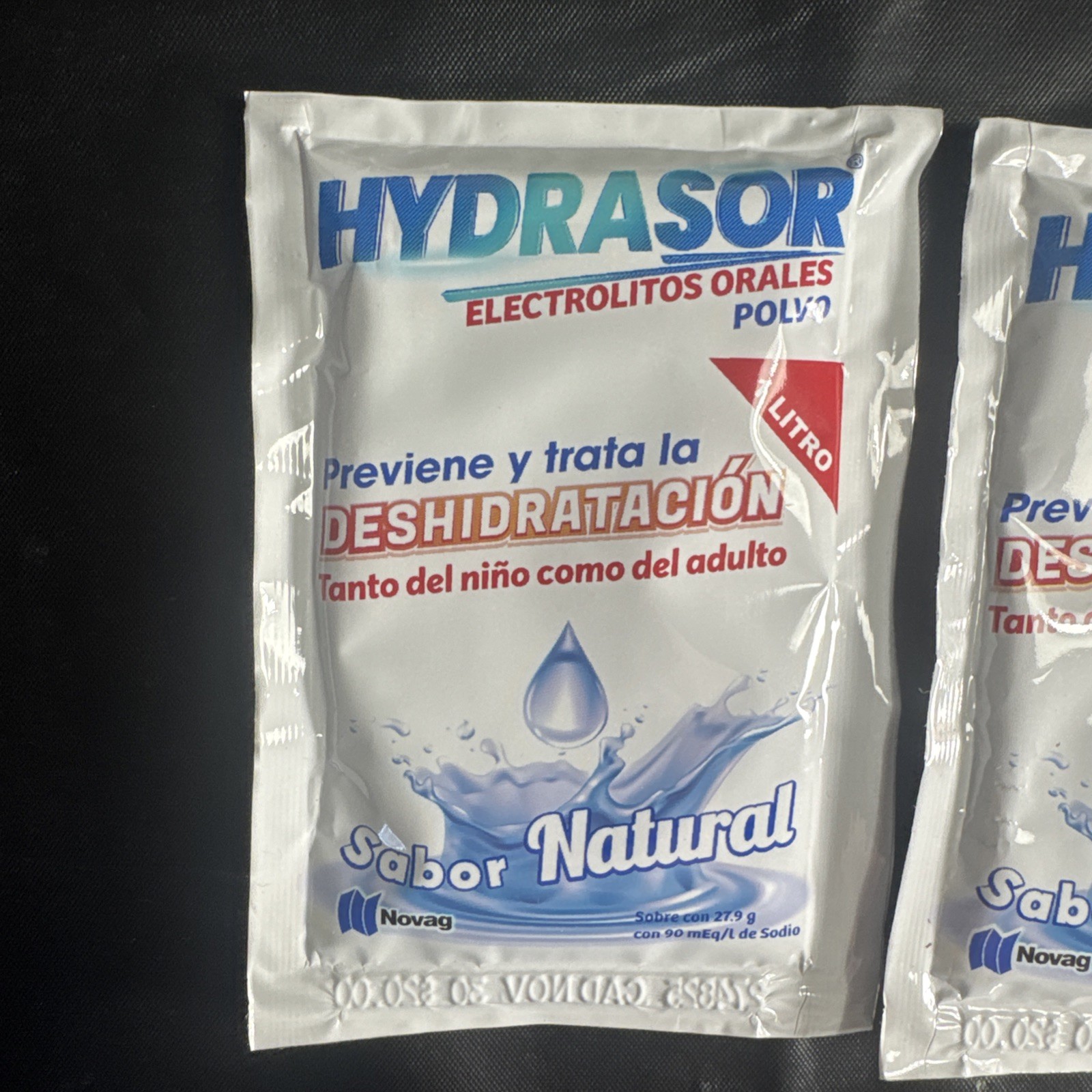 ELECTROLITOS ORALES EN POLVO HYDRASOR SABOR NATURAL 27.9G (4PCS) MEXICO