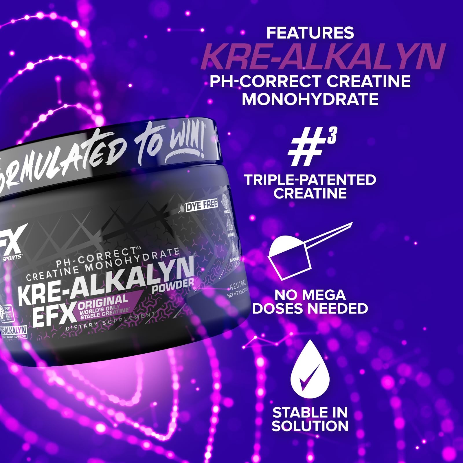 EFX Sports Kre-Alkalyn Powder | pH 66 Servings (Pack of 1), Neutral