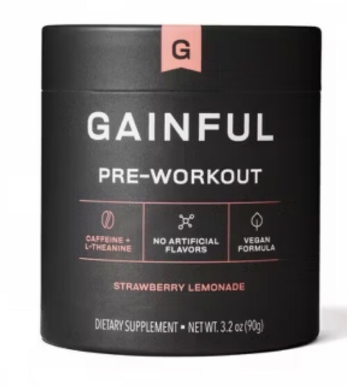 Gainful Pre-Workout-Strawberry Lemonade-3.2 oz Exp 08/2027