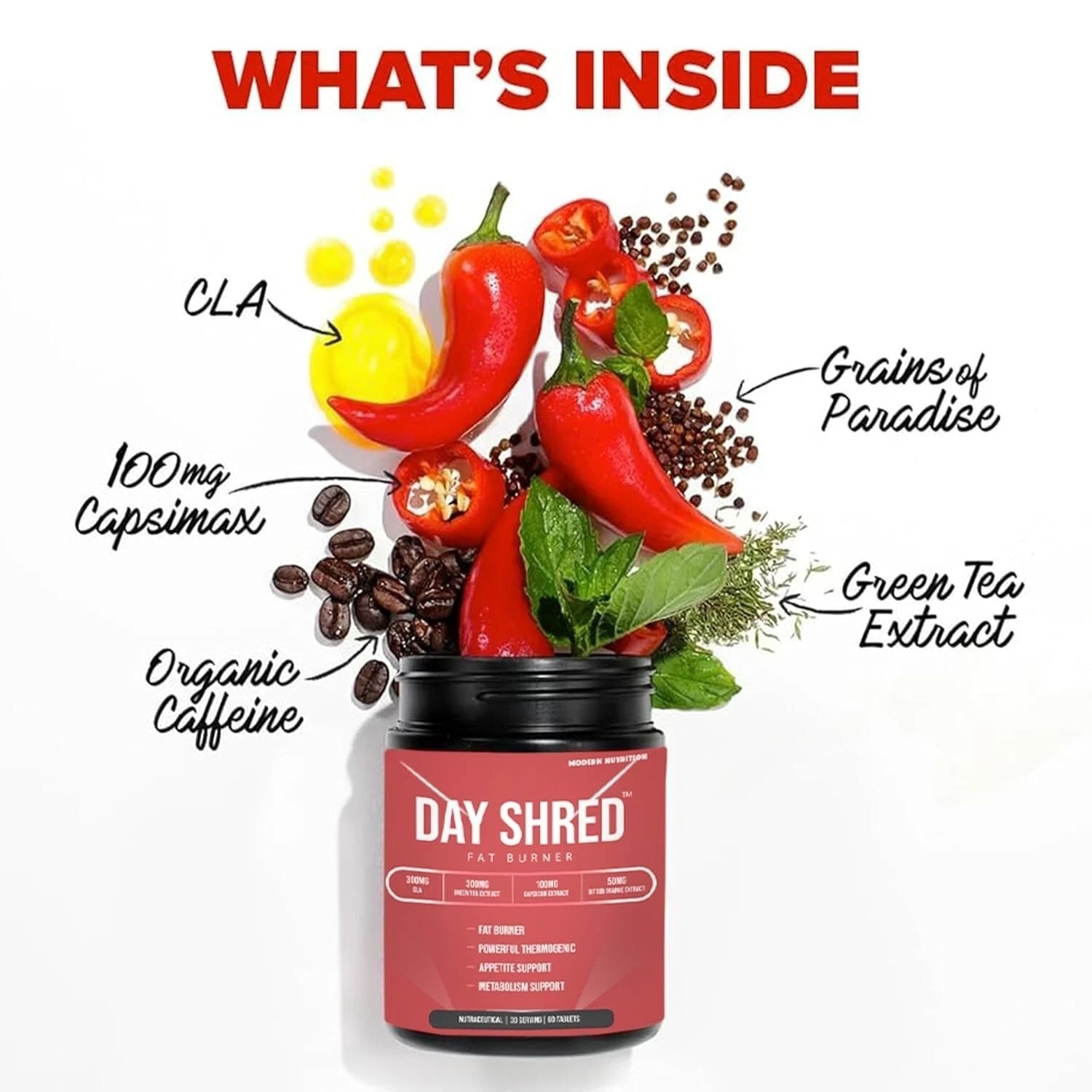 Day Shred Day Time Weight Loss Supplement Belly Fat Burner – 60 Tab Free Ship V4