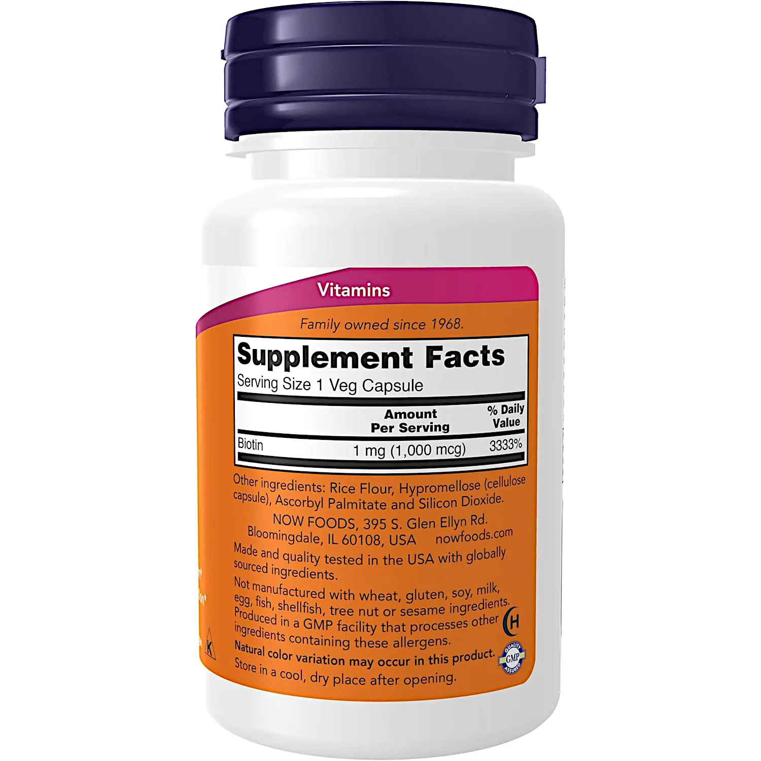 NOW Foods Biotin 1000 mcg., 100 Capsules
