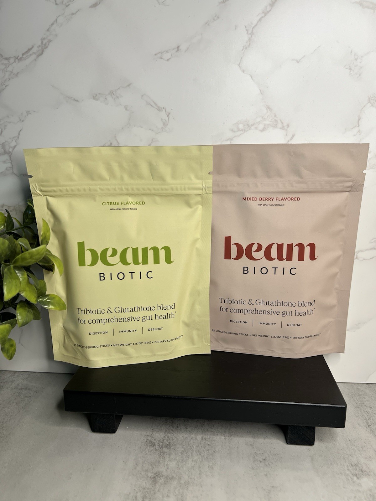 beam Biotic Probiotic Powder 15 Sticks Citrus/Mixed Berry BUNDLE Exp 10/2027