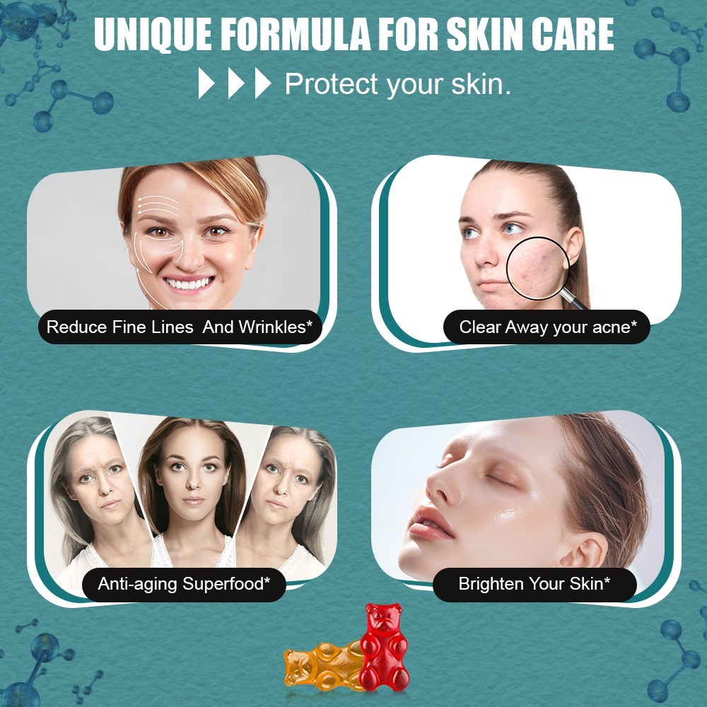 Glutathione Skin Whitening Gummies Brightening Anti-Aging Skin Care Supplement