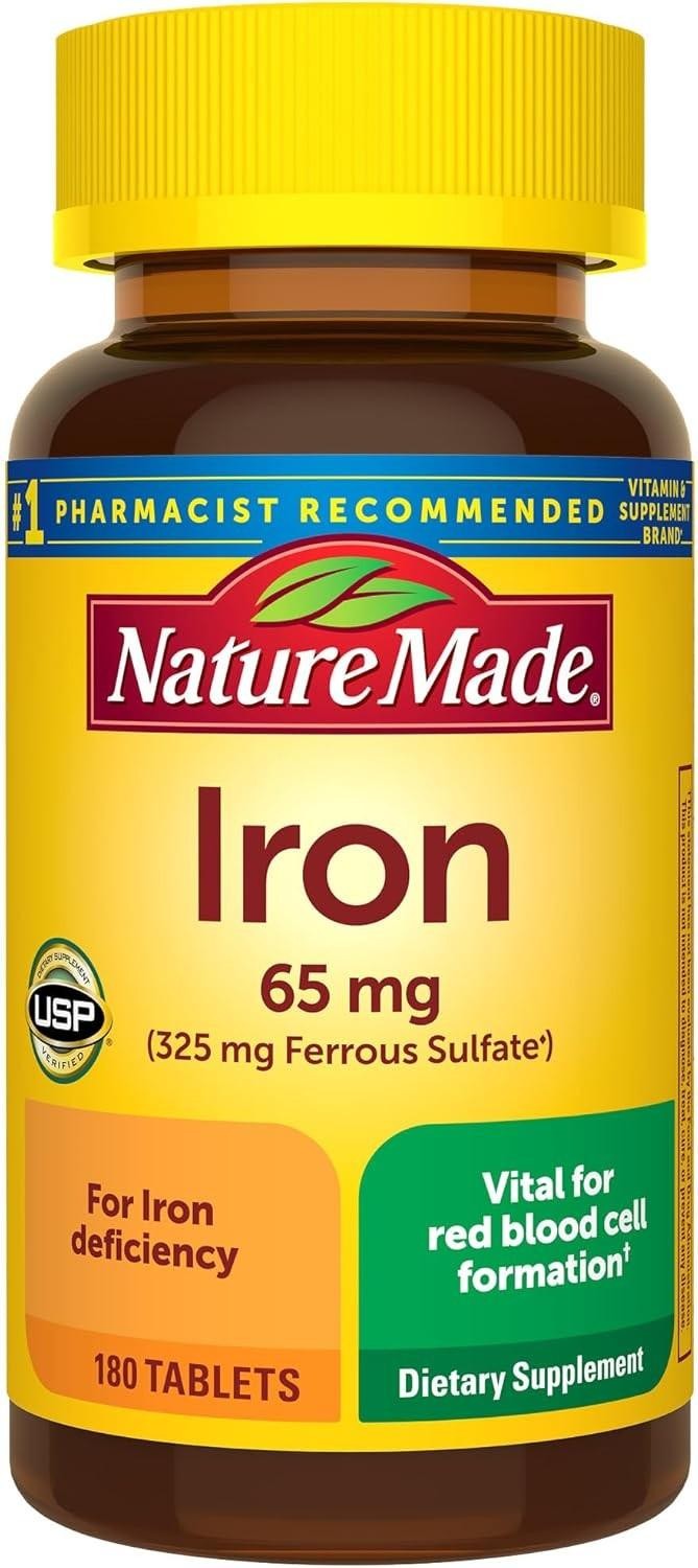 Nature Made Iron 65 Mg 325 Mg Ferrous Sulfate Tablets for Red Blood Cell Support