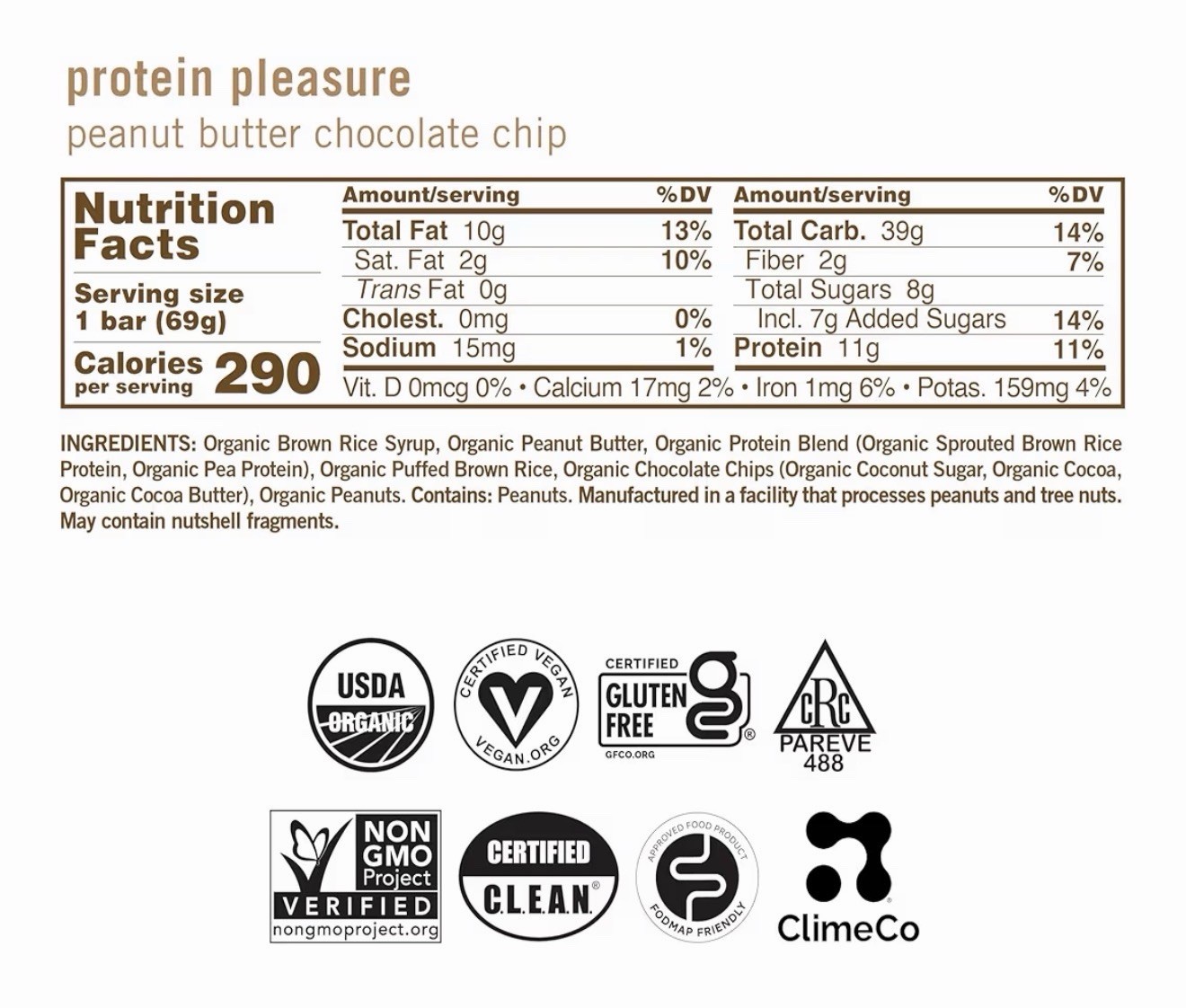 GoMacro Macrobar Peanut Butter Chocolate Chip Bars 11g Protein (2 Boxes= 24 Ct)