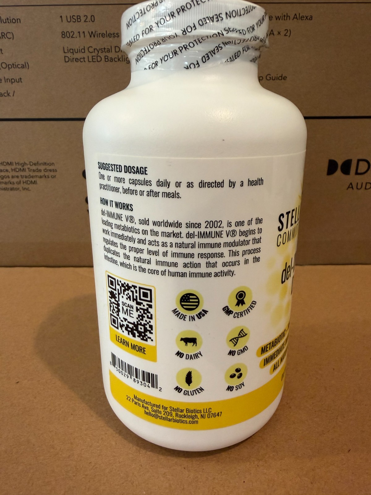Del-Immune V Daily 25 mg 1000 Ct Stellar Biotics Immune Support Exp 11/28
