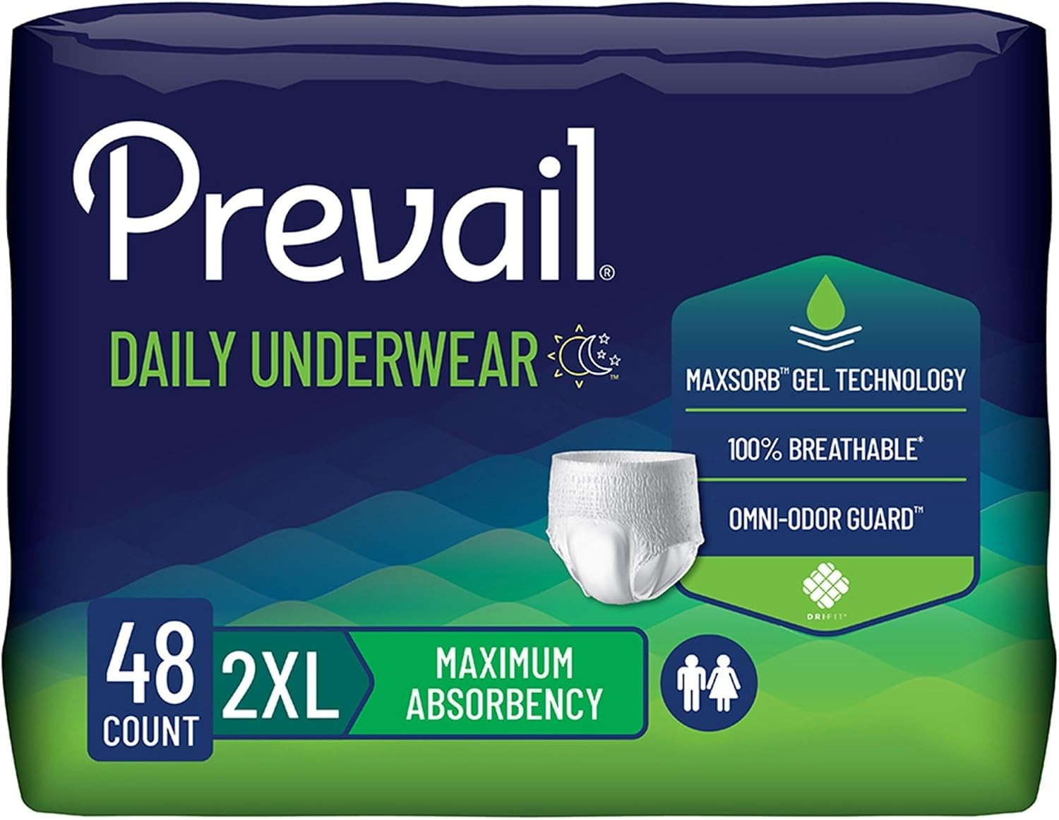 Prevail Daily Protective Underwear – Unisex Adult Incontinence Underwear – Dis