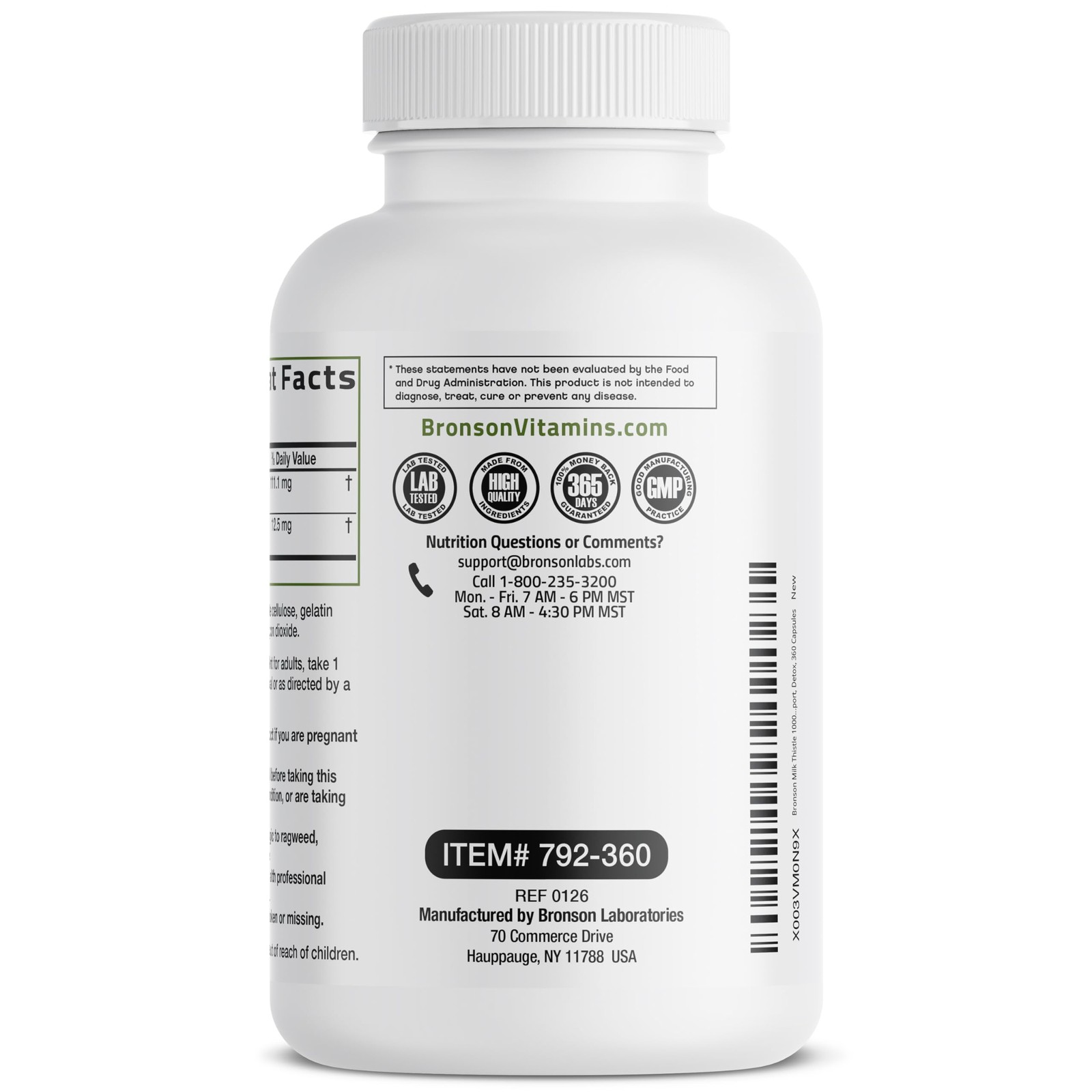 Bronson Milk Thistle Silymarin Marianum & Dandelion 360 Count (Pack of 1)