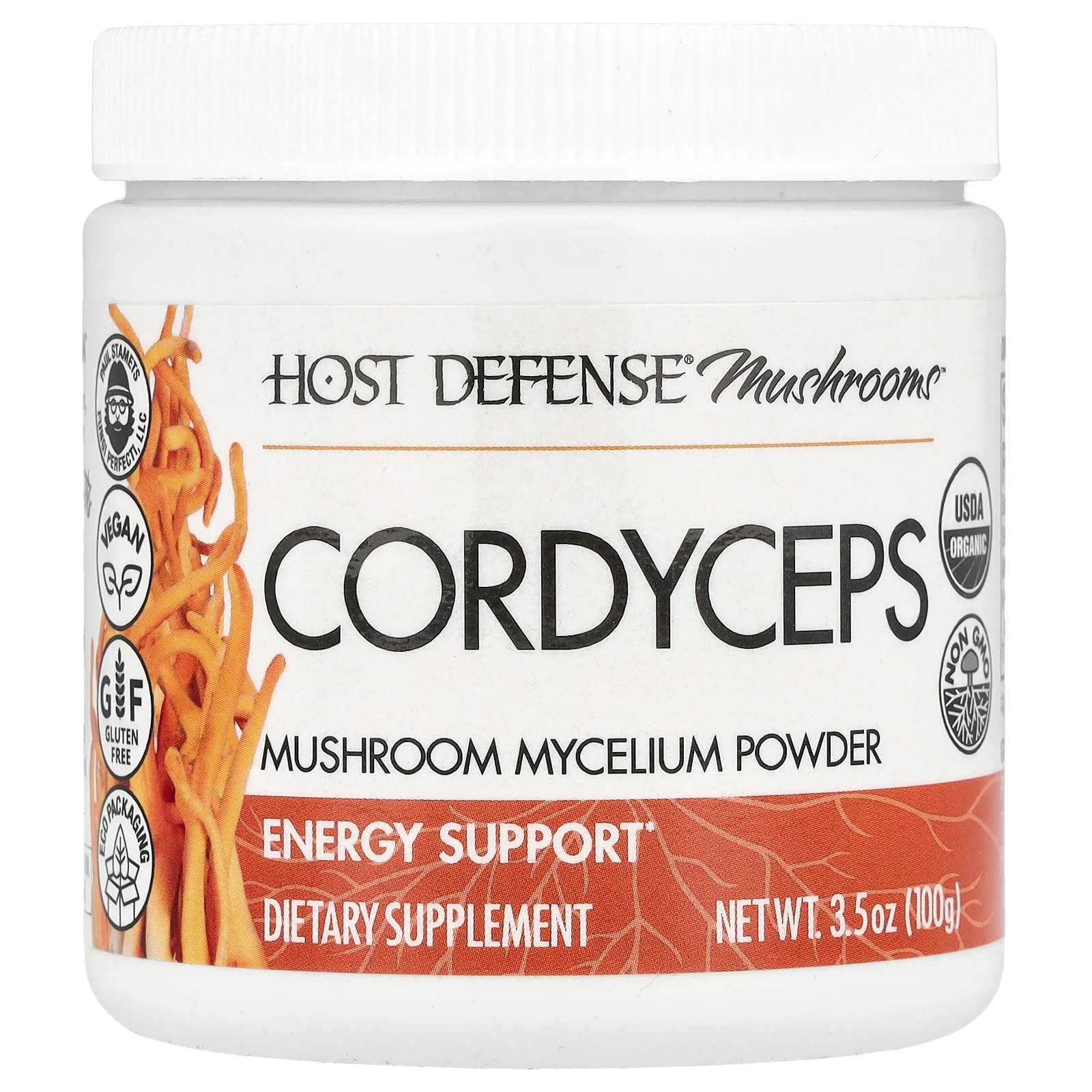 2 X Host Defense, Mushrooms�, Cordyceps, Mushroom Mycelium Powder, 3.5 oz (100