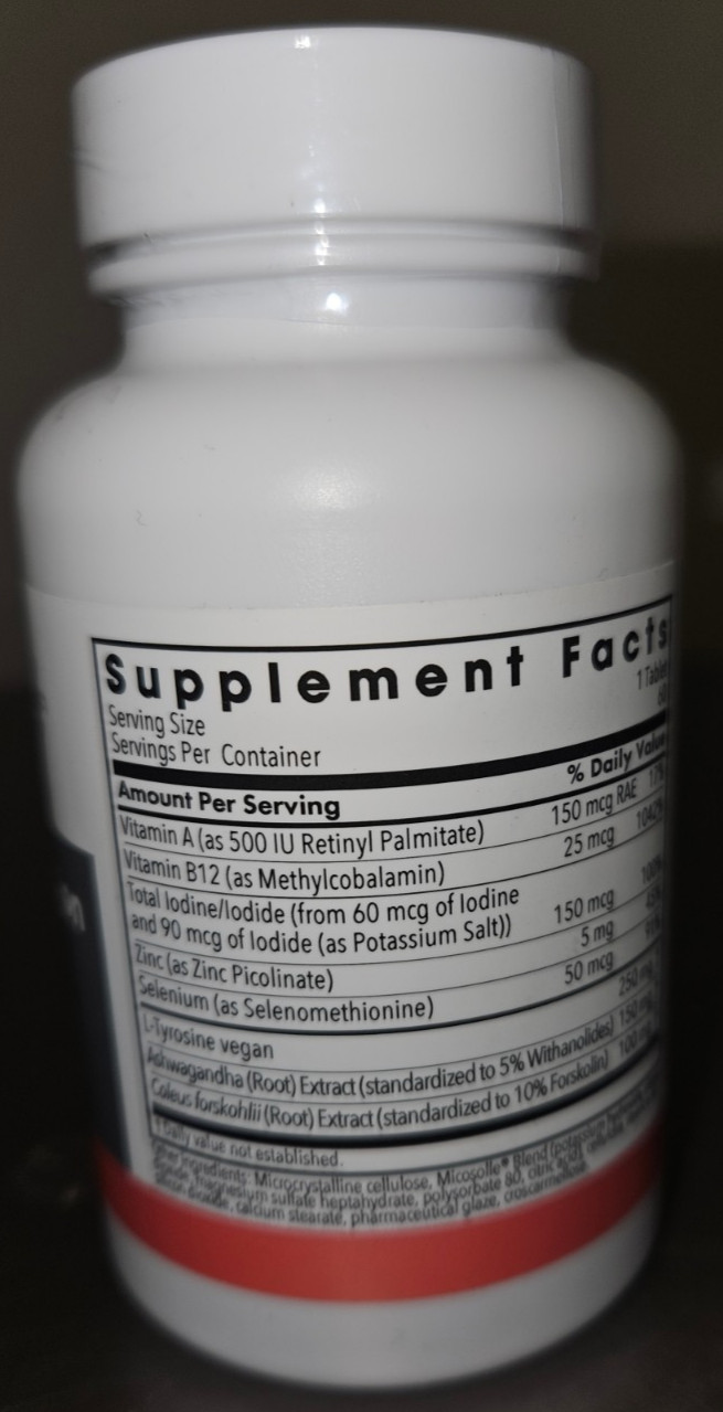 ARG Thyroid Nutrition With Lodoral Hypoallergenic 60 Vegetarian Tablets 06/2027