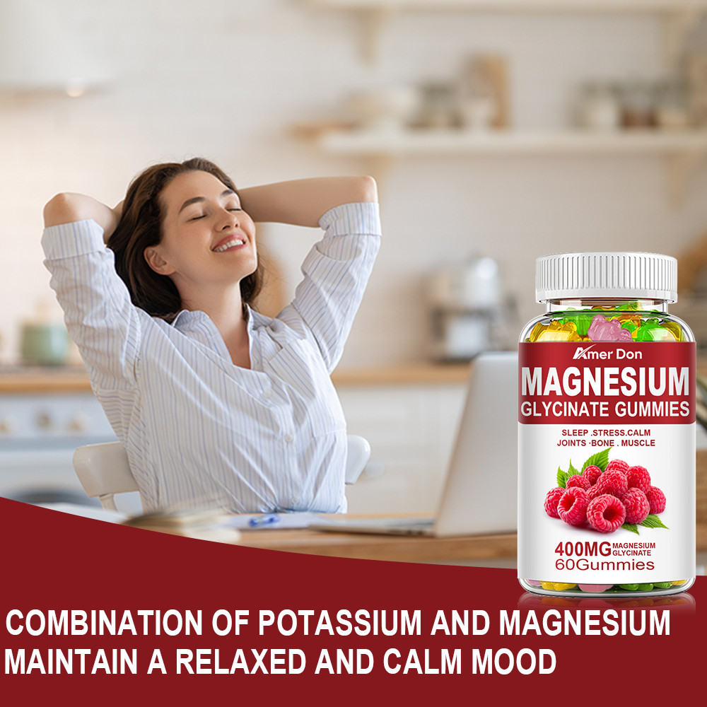 Magnesium Glycinate Gummies 600mg w/ Vitamin CoQ10+Vitamin D3+Vitamin B6