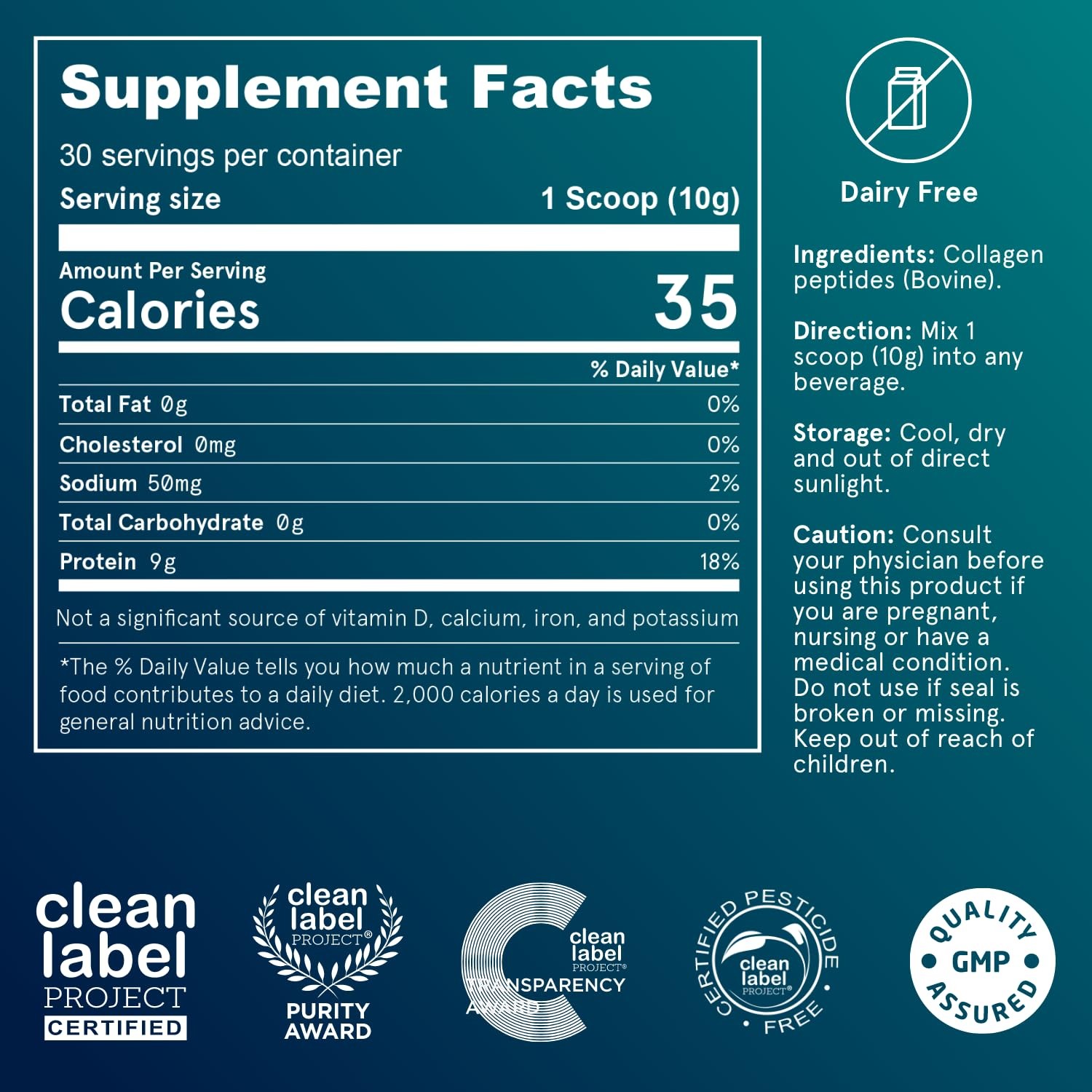 Puori Pure Collagen Peptides Powder, Unflavored – 10g 10.6 Ounce (Pack of 1)