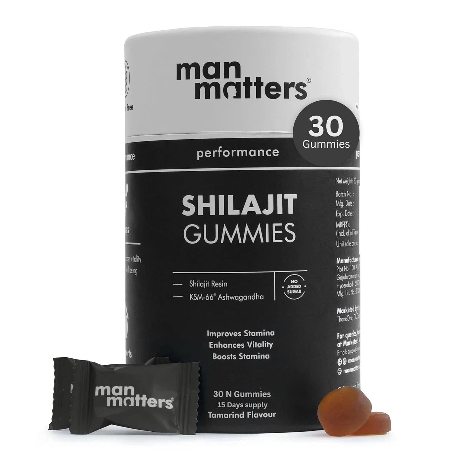 Man Matters Pure Himalayan Shilajit/Shilajeet Gummies with KSM 66 Ashwagandha l2